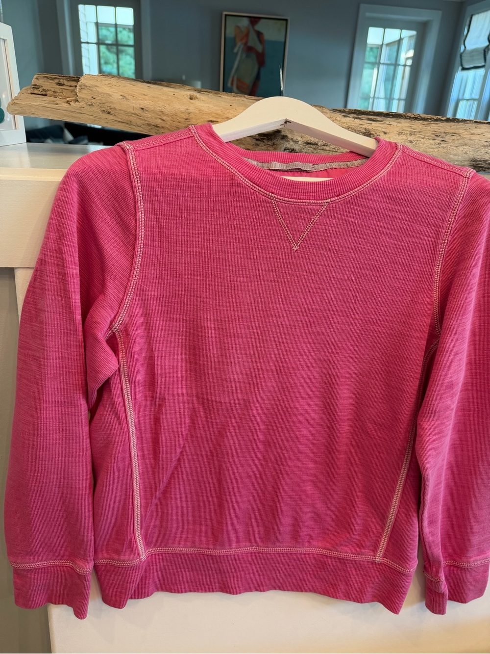 Tommy Bahama Hot Pink Crewneck Sweatshirt with contrast stitching